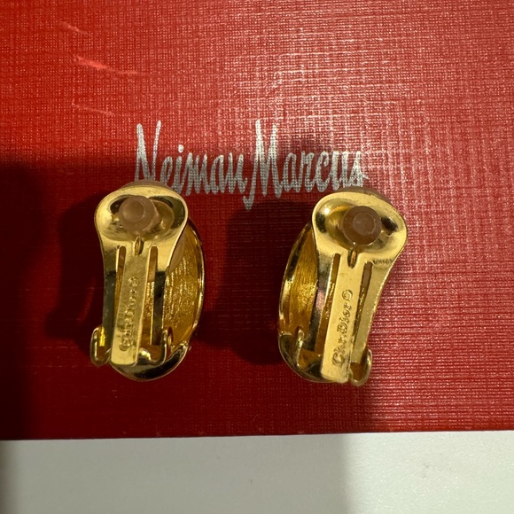 Christian Dior Gold and Black Swirl Earrings - Picture 3 of 4